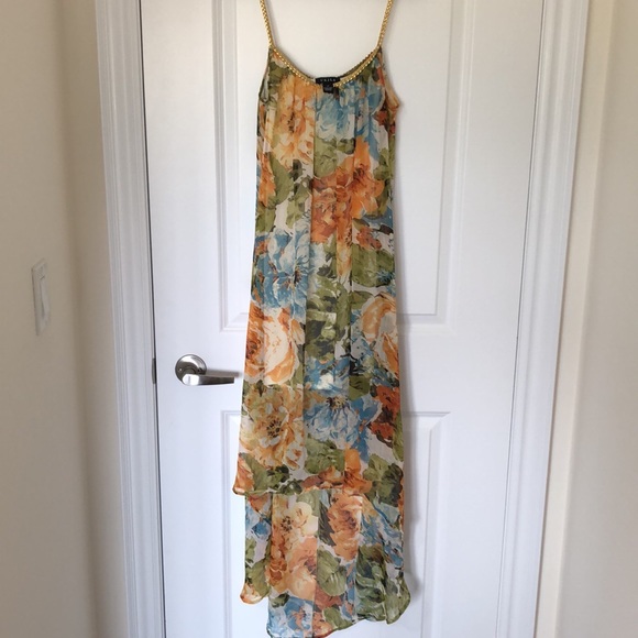 Hi-lo Floral Print Dress. - Picture 6 of 6